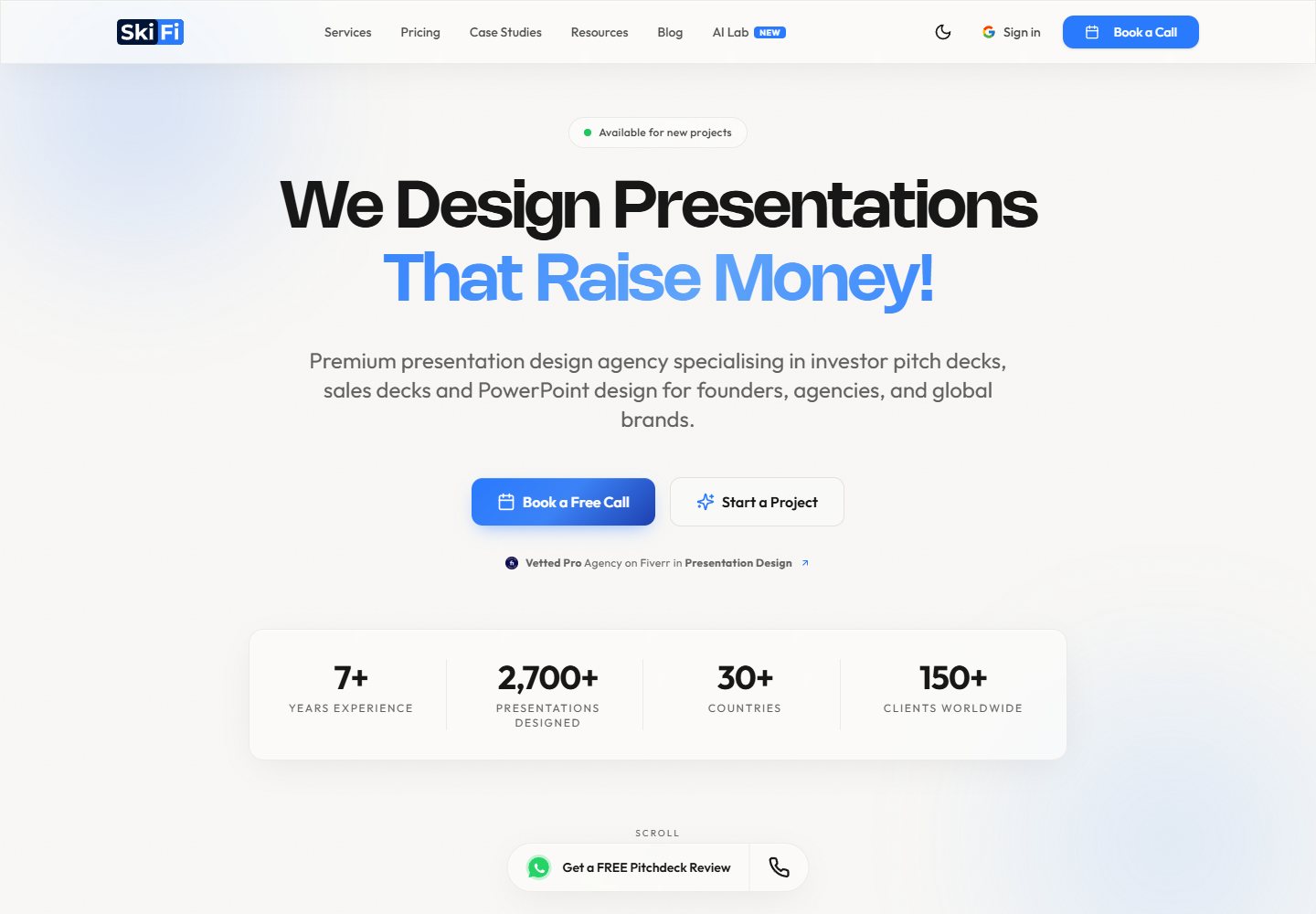SkiFi website homepage